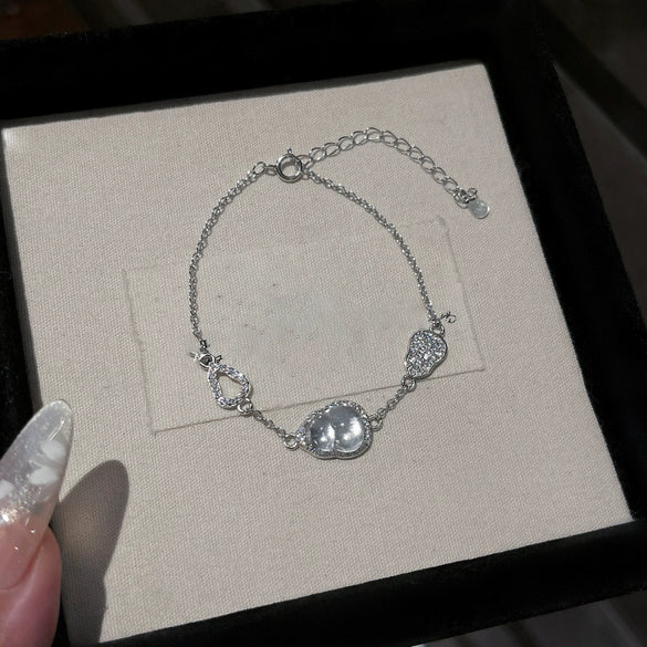 Wholesale Plastic Zircon Horseshoe Buckle Geometric Minimalist Bracelet