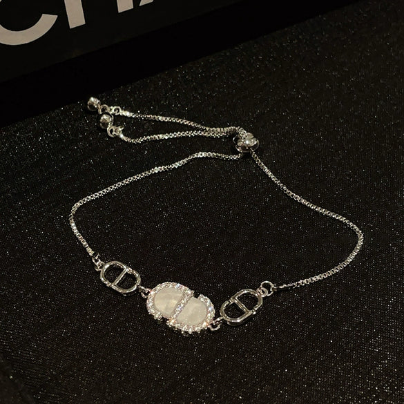 Wholesale Plastic Zircon Horseshoe Buckle Geometric Minimalist Bracelet