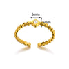 Wholesale Plated Stainless Steel Geometric Multi Layer Open Irregular Ring For Women And Unisex