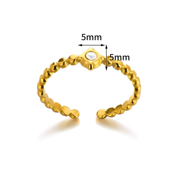 Wholesale Plated Stainless Steel Geometric Multi Layer Open Irregular Ring For Women And Unisex