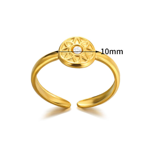 Wholesale Plated Stainless Steel Geometric Multi Layer Open Irregular Ring For Women And Unisex