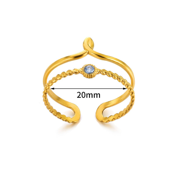 Wholesale Plated Stainless Steel Geometric Multi Layer Open Irregular Ring For Women And Unisex