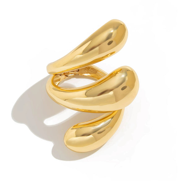 Wholesale Platinum Exaggerated Smooth Hug Water Drop Spring Bracelet For Women With Geometric Style And Electroplating Treatment