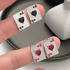 Wholesale Playing Card Earrings Copper Inlaid Heart Rhinestone Geometric Electroplating For Women