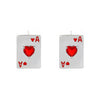 Wholesale Playing Card Earrings Copper Inlaid Heart Rhinestone Geometric Electroplating For Women