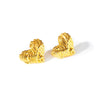 Wholesale Pleated Love Titanium Steel Earrings Light Luxury Heart Shape Electroplating For Women