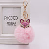 Wholesale Plush Alloy Fox Head Fur Ball Bag Pendant Key Chain