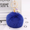 Wholesale Plush Alloy Unicorn Fur Ball Keychain With Colorful Stripes