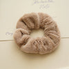 Wholesale Plush Hair Accessories For Women Handmade Rabbit Fur And Fabric Hair Rings Hair Flowers
