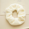 Wholesale Plush Hair Accessories For Women Handmade Rabbit Fur And Fabric Hair Rings Hair Flowers