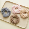 Wholesale Plush Hair Accessories For Women Handmade Rabbit Fur And Fabric Hair Rings Hair Flowers