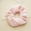 Wholesale Plush Hair Accessories For Women Handmade Rabbit Fur And Fabric Hair Rings Hair Flowers