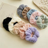 Wholesale Plush Hair Accessories For Women Handmade Rabbit Fur And Fabric Hair Rings Hair Flowers