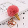 Wholesale Plush Imitation Rex Rabbit Fur Ice Cream Cone Key Chain Pendant