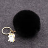 Wholesale Plush Imitation Rex Rabbit Fur Unicorn Ball Keychain Pendant