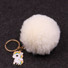 Wholesale Plush Imitation Rex Rabbit Fur Unicorn Ball Keychain Pendant