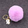 Wholesale Plush Imitation Rex Rabbit Fur Unicorn Ball Keychain Pendant