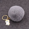 Wholesale Plush Imitation Rex Rabbit Fur Unicorn Ball Keychain Pendant