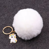 Wholesale Plush Imitation Rex Rabbit Fur Unicorn Ball Keychain Pendant