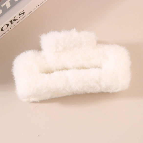 Wholesale Plush Minimalist Geometric Handmade Women's Hair Grab Clip Hair Accessories Headwear