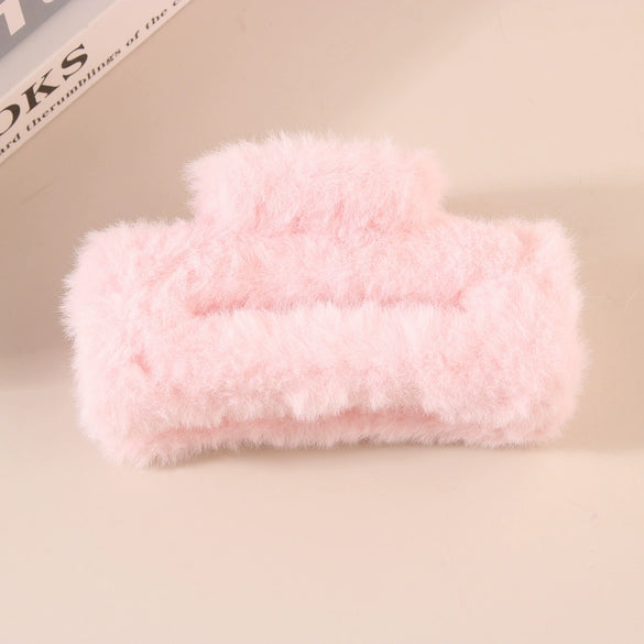 Wholesale Plush Minimalist Geometric Handmade Women's Hair Grab Clip Hair Accessories Headwear