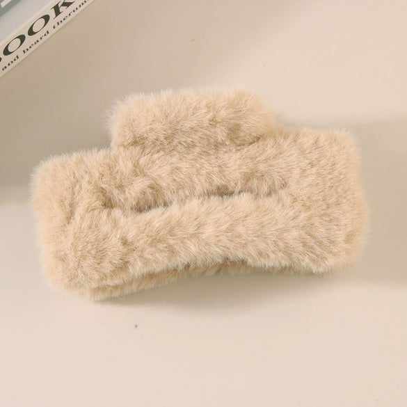 Wholesale Plush Minimalist Geometric Handmade Women's Hair Grab Clip Hair Accessories Headwear