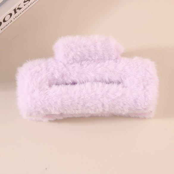 Wholesale Plush Minimalist Geometric Handmade Women's Hair Grab Clip Hair Accessories Headwear