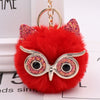 Wholesale Plush Owl Keychain With Imitation Rabbit Fur Ball Cute Style For Bag Or Car Pendant