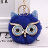 Wholesale Plush Owl Keychain With Imitation Rabbit Fur Ball Cute Style For Bag Or Car Pendant