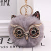 Wholesale Plush Owl Keychain With Imitation Rabbit Fur Ball Cute Style For Bag Or Car Pendant