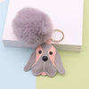 Wholesale Plush Pu Leather Cute Puppy Keychain Bag Pendant