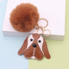 Wholesale Plush Pu Leather Cute Puppy Keychain Bag Pendant