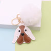Wholesale Plush Pu Leather Cute Puppy Keychain Bag Pendant