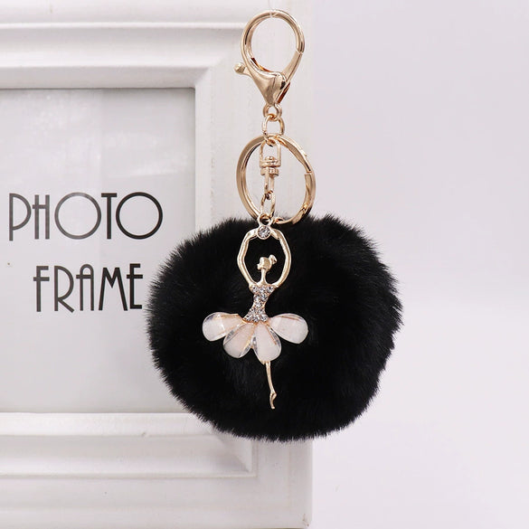 Wholesale Plush Rhinestone Little Angel Keychain For Women