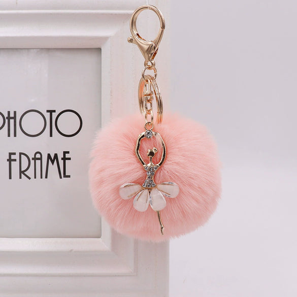 Wholesale Plush Rhinestone Little Angel Keychain For Women
