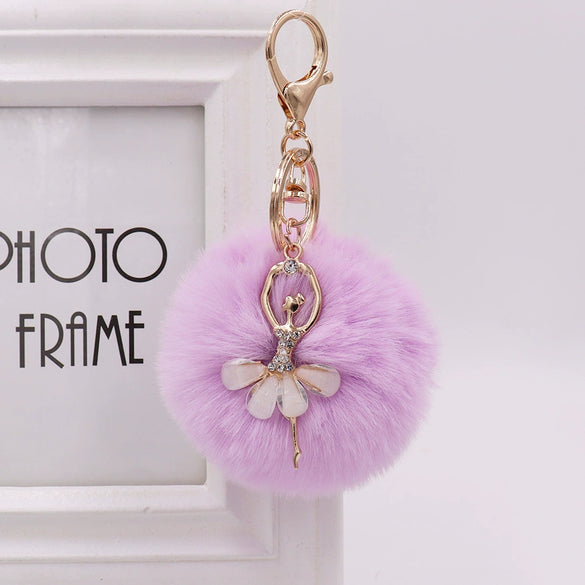 Wholesale Plush Rhinestone Little Angel Keychain For Women