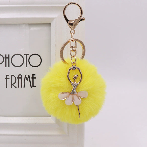 Wholesale Plush Rhinestone Little Angel Keychain For Women