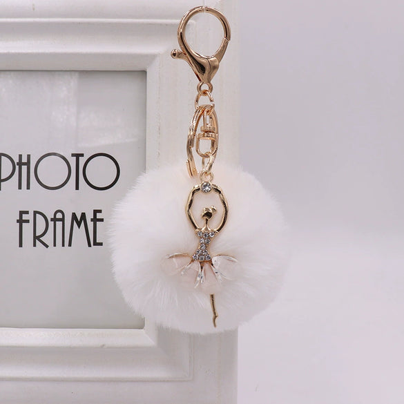 Wholesale Plush Rhinestone Little Angel Keychain For Women