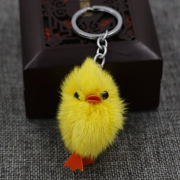 Wholesale Plush Small Yellow Chicken And Duck Keychain Pendant Car Bag Ornaments
