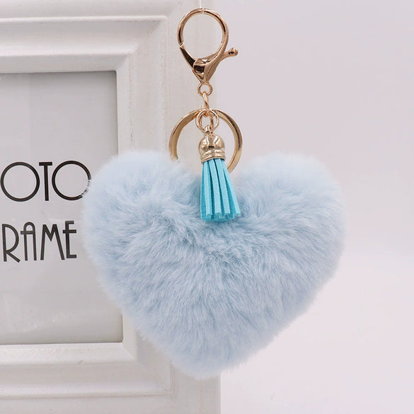 Wholesale Plush Tassel Love Key Chain For Car And Bag