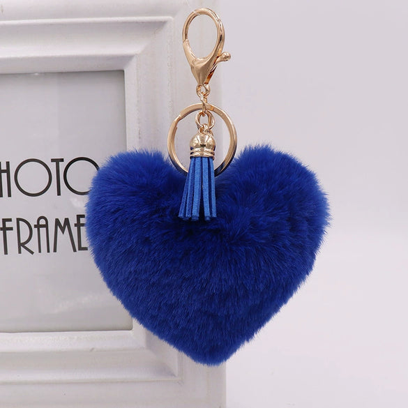 Wholesale Plush Tassel Love Key Chain For Car And Bag