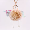 Wholesale Plush Unicorn Fur Ball Keychain With Pu Leather And Pony Cartoon Design