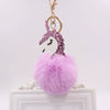 Wholesale Plush Unicorn Keychain With Imitation Rex Rabbit Fur Ball Pendant