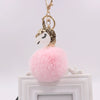 Wholesale Plush Unicorn Keychain With Imitation Rex Rabbit Fur Ball Pendant
