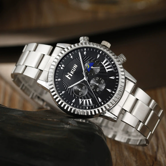 Wholesale Pointer Gear Dial Pen Watch Alloy And Stainless Steel Material Round Dial Sport Style Horseshoe Buckle For Men