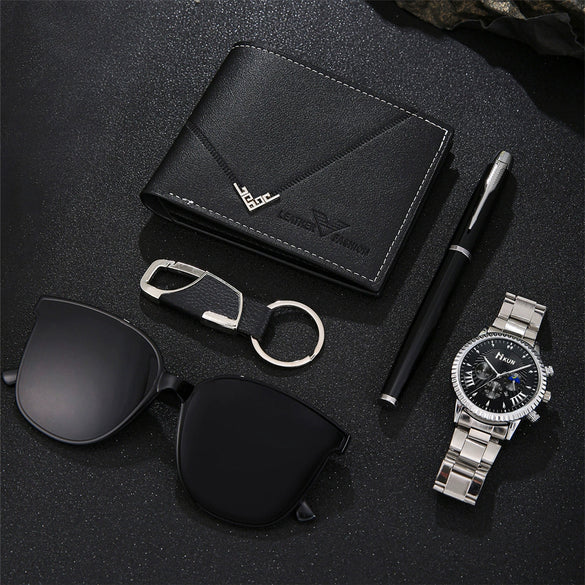 Wholesale Pointer Gear Dial Pen Watch Alloy And Stainless Steel Material Round Dial Sport Style Horseshoe Buckle For Men