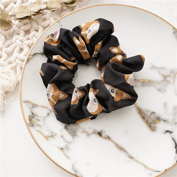 Wholesale Polyester Cartoon Animal Dog Large Intestine Women's Hair Rope Hair Ring Jewelry With Seiko Design
