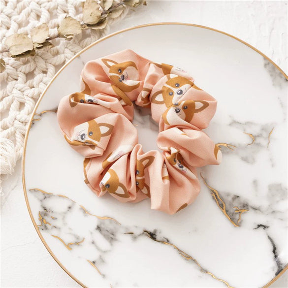 Wholesale Polyester Cartoon Animal Dog Large Intestine Women's Hair Rope Hair Ring Jewelry With Seiko Design