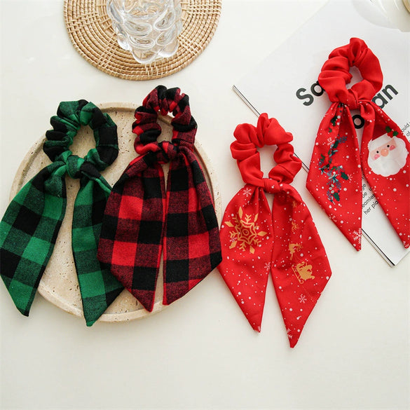 Wholesale Ponytail Hair Ring Headdress Handmade Fabric With Festive Elements