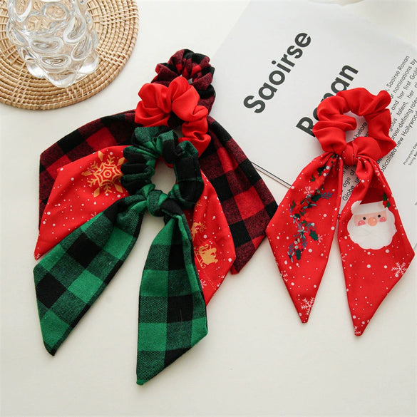 Wholesale Ponytail Hair Ring Headdress Handmade Fabric With Festive Elements